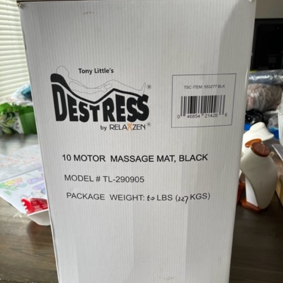 New in Box Tony Little DeStress 10-Motor Massage Mat with Heat - Black - Picture 2 of 2